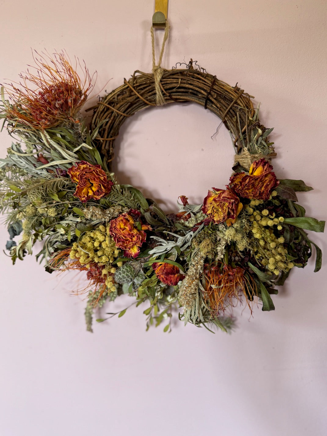 Bush and Bloom Wreath - Medium Wreath with Rich Colour &  Roses